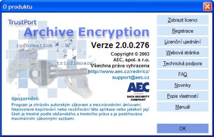 O produktu TrustPort Archive Encryption